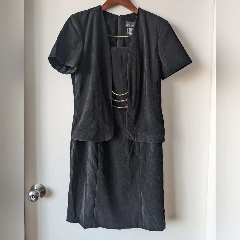 Vintage 90s Black Dress Sz 10P